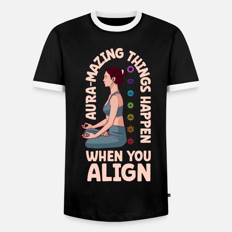 Aura Power - Chakra Alignment - Men's Ringer Shirt - black/white