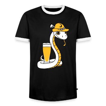 bier bayern alkohol saufen party feier - Männer Kontrast-T-Shirt - Schwarz/Weiß - Vorne - AI Model Female 172 light (172cm) & AI Model Male 178 light (178cm)