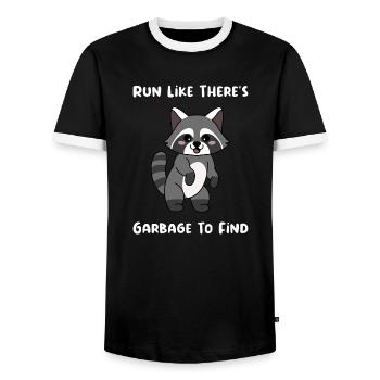 Raccoon Racoon Funny Saying Gift - Men's Ringer Shirt - black/white - Front - AI Model Female 172 light (172cm) & AI Model Male 178 light (178cm)