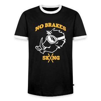 Pistensau No Brakes 2farbig - T-shirt contrasté Homme - noir/blanc - Devant - AI Model Female 172 light (172cm) & AI Model Male 178 light (178cm)