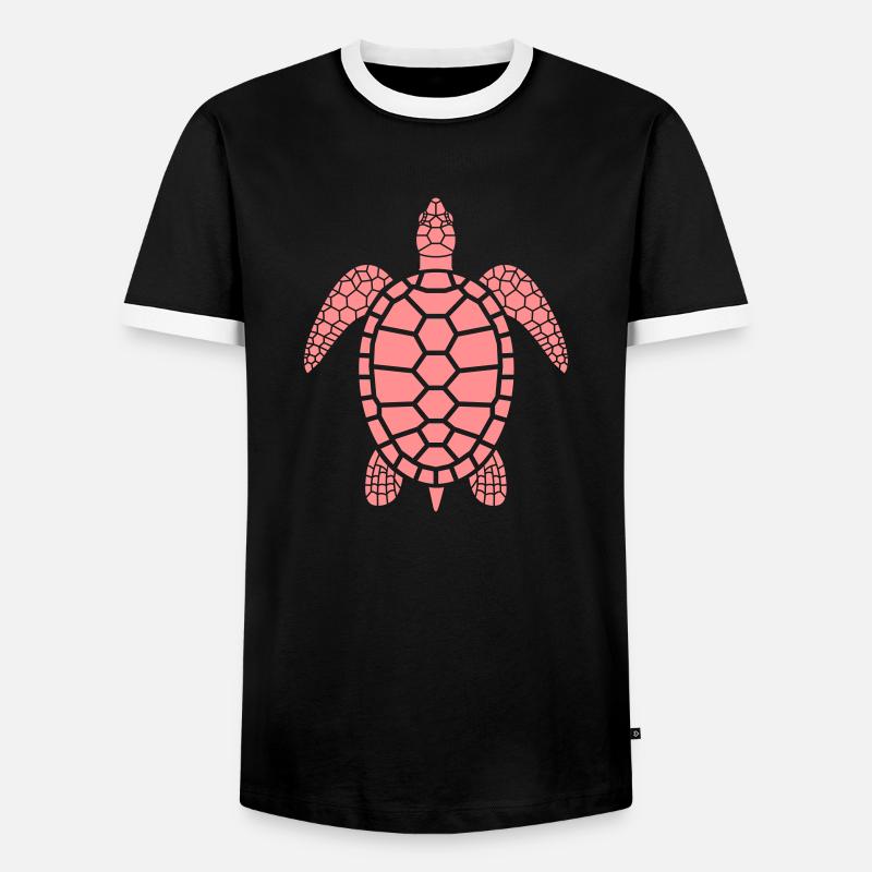 Turtle - Männer Kontrast-T-Shirt - Schwarz/Weiß