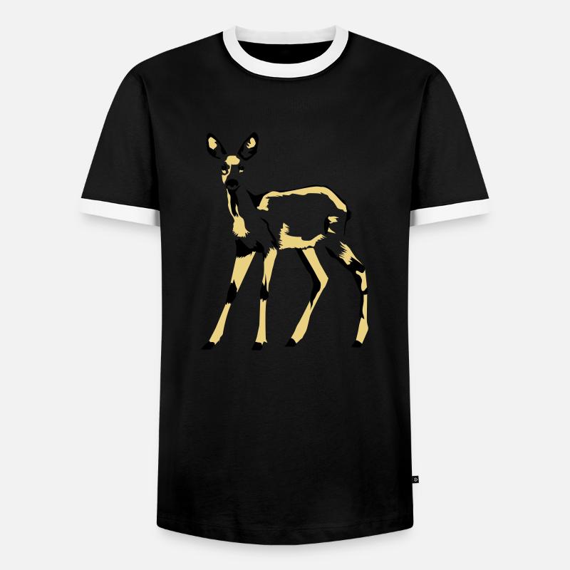 deer - Men's Ringer Shirt - black/white