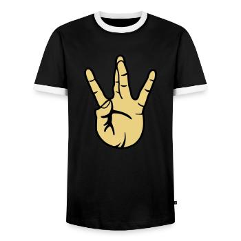 westside hand - Männer Kontrast-T-Shirt - Schwarz/Weiß - Vorne - AI Model Female 172 light (172cm) & AI Model Male 178 light (178cm)