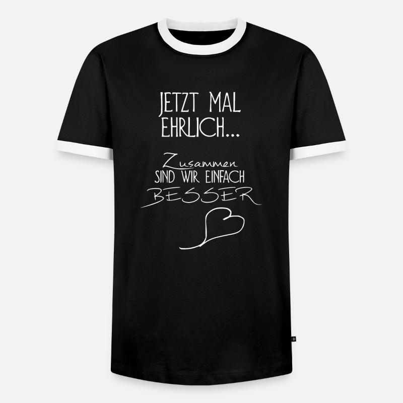 Jetzt mal ehrlich - Männer Kontrast-T-Shirt - Schwarz/Weiß
