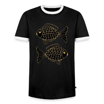 poisson - T-shirt contrasté Homme - noir/blanc - Devant - AI Model Female 172 light (172cm) & AI Model Male 178 light (178cm)