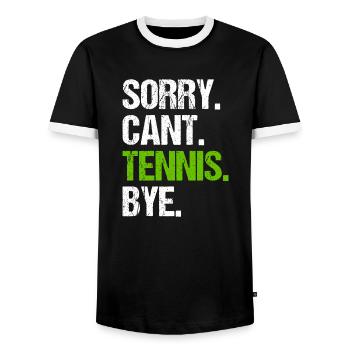 Sorry Cant Tennis Bye - Männer Kontrast-T-Shirt - Schwarz/Weiß - Vorne - AI Model Female 172 light (172cm) & AI Model Male 178 light (178cm)