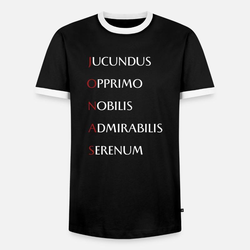 Jonas - Männer Kontrast-T-Shirt - Schwarz/Weiß