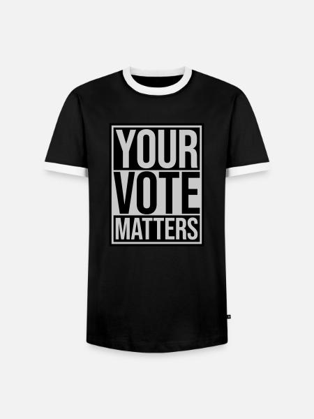 your vote matters quote - Men's Ringer Shirt - black/white