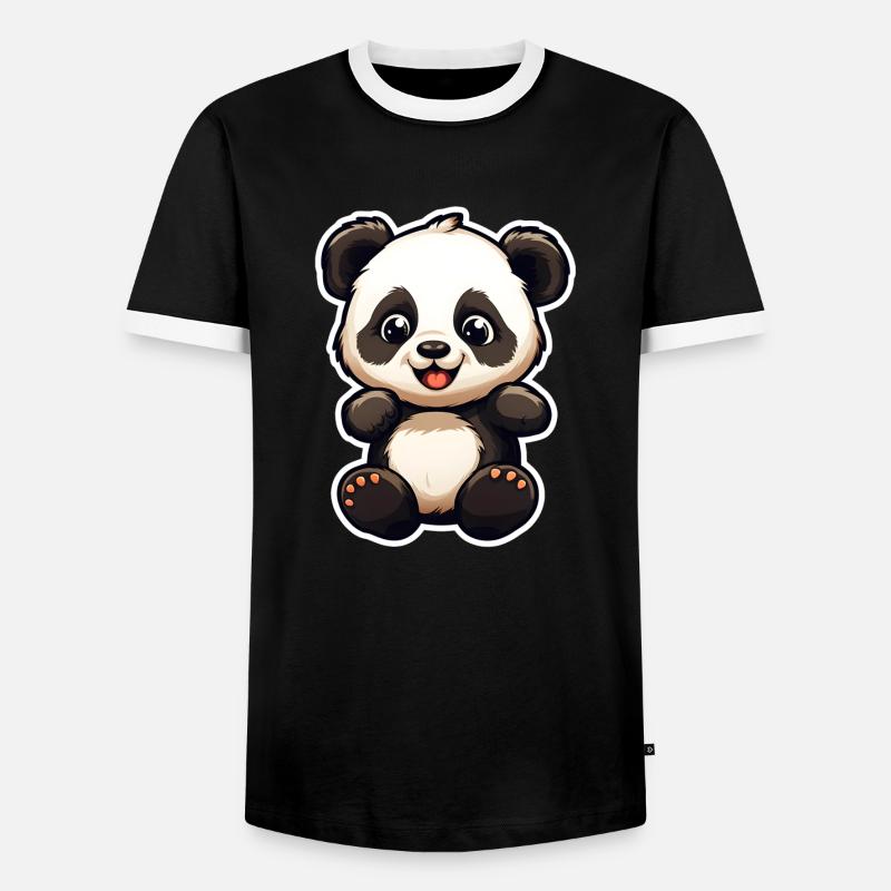 be a Panda - Männer Kontrast-T-Shirt - Schwarz/Weiß