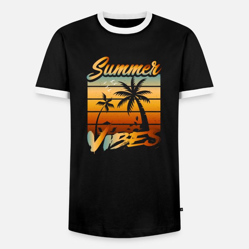 Summer Vibes Beach - Männer Kontrast-T-Shirt - Schwarz/Weiß
