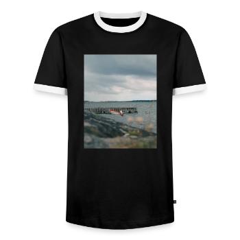 océan - T-shirt contrasté Homme - noir/blanc - Devant - AI Model Female 172 light (172cm) & AI Model Male 178 light (178cm)