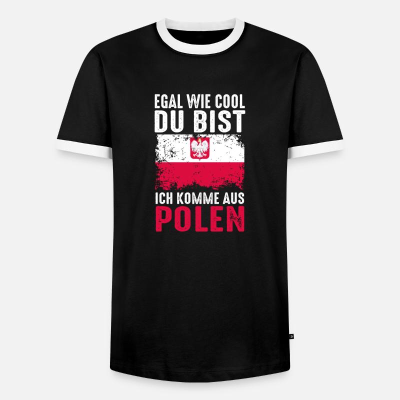 Pole Polnisch Polen - Männer Kontrast-T-Shirt - Schwarz/Weiß