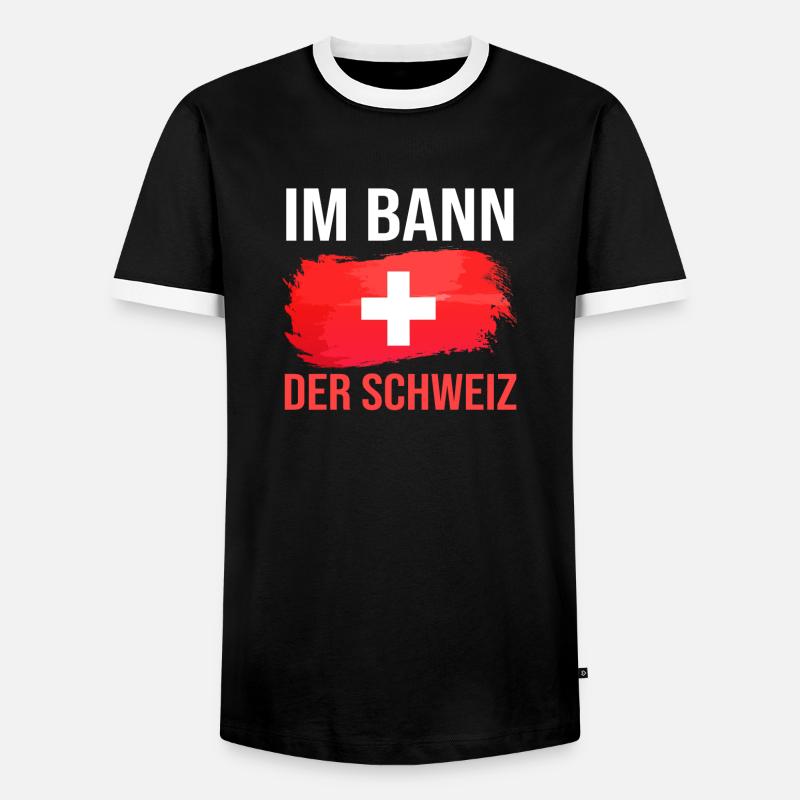 Schweizer Schweiz - Männer Kontrast-T-Shirt - Schwarz/Weiß