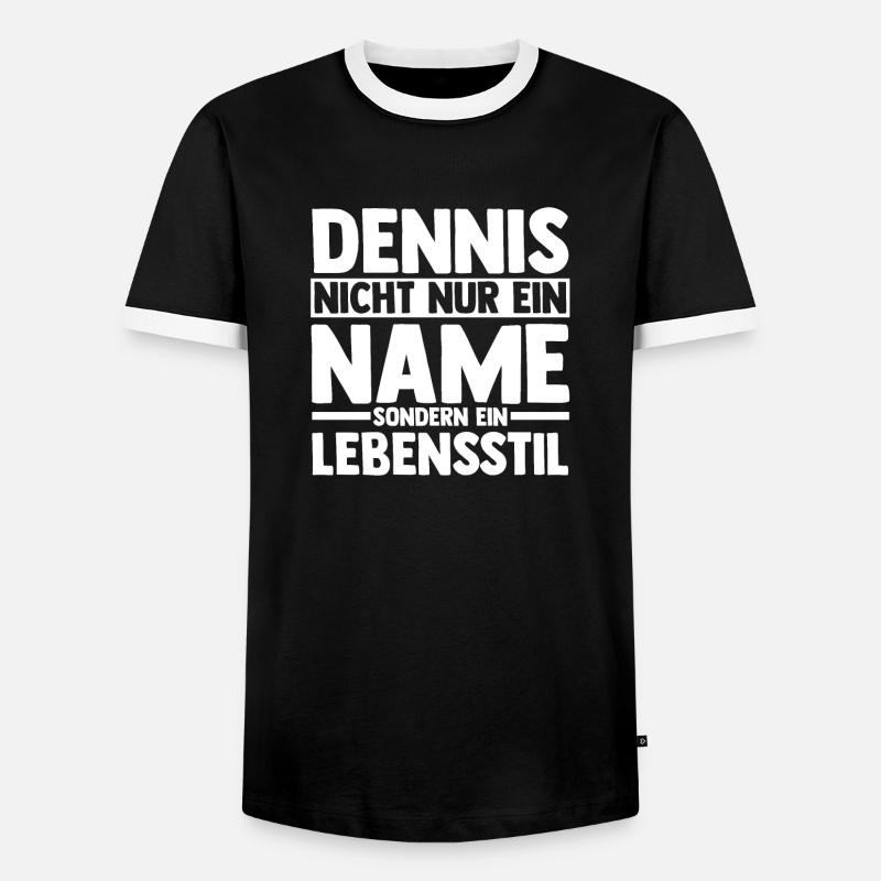 First name Dennis - Men's Ringer Shirt - black/white