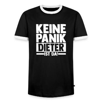 Vorname Dieter - Männer Kontrast-T-Shirt - Schwarz/Weiß - Vorne - AI Model Female 172 light (172cm) & AI Model Male 178 light (178cm)