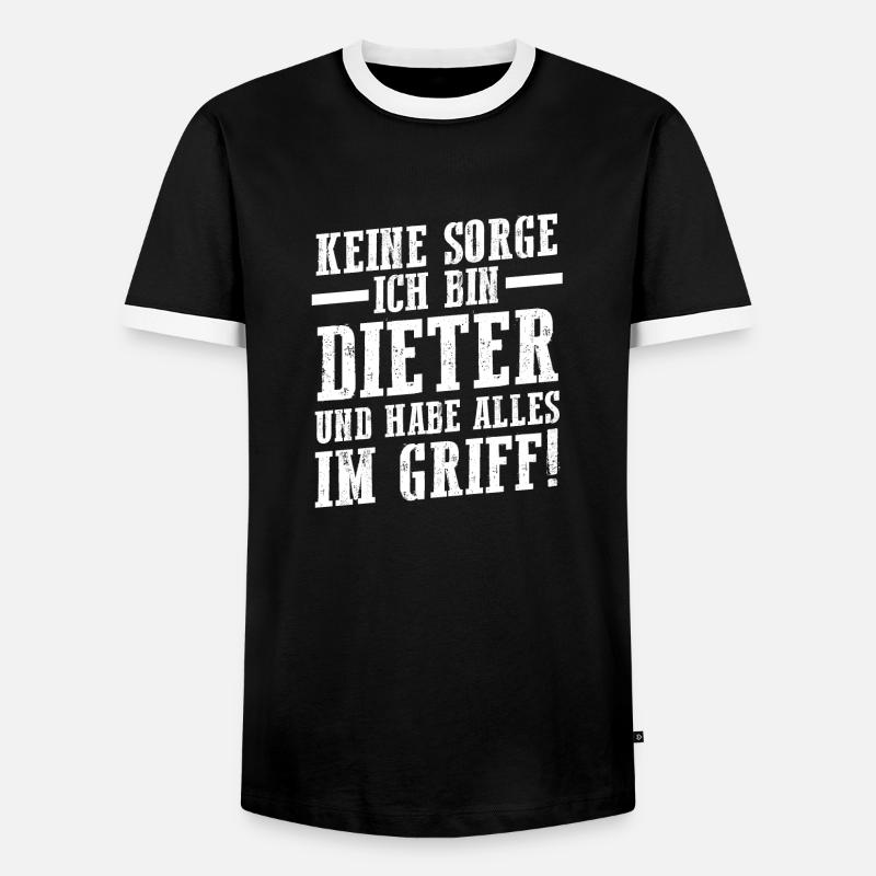 First name Dieter - Men's Ringer Shirt - black/white