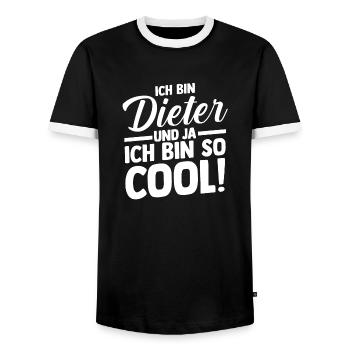 Vorname Dieter - Männer Kontrast-T-Shirt - Schwarz/Weiß - Vorne - AI Model Female 172 light (172cm) & AI Model Male 178 light (178cm)
