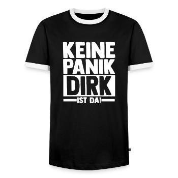 Prénom Dirk - T-shirt contrasté Homme - noir/blanc - Devant - AI Model Female 172 light (172cm) & AI Model Male 178 light (178cm)