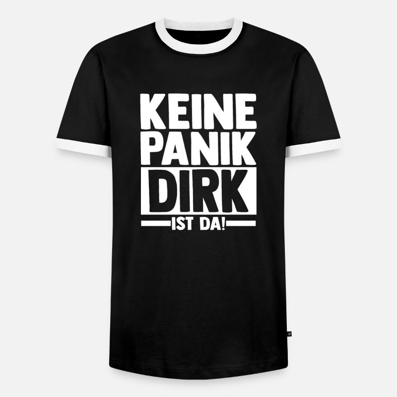First name Dirk - Men's Ringer Shirt - black/white
