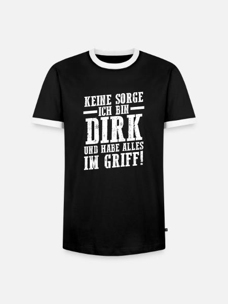 First name Dirk - Men's Ringer Shirt - black/white