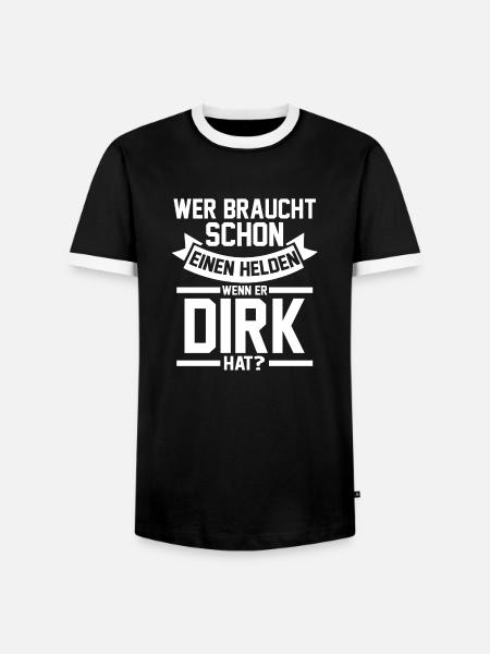 First name Dirk - Men's Ringer Shirt - black/white