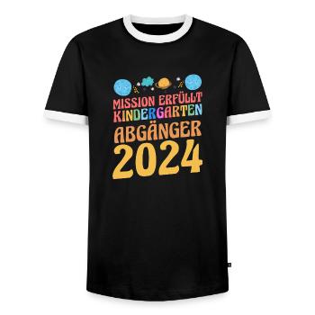 Enfant de 17e année Centre de la maternelle de la maternelle - T-shirt contrasté Homme - noir/blanc - Devant - AI Model Female 172 light (172cm) & AI Model Male 178 light (178cm)