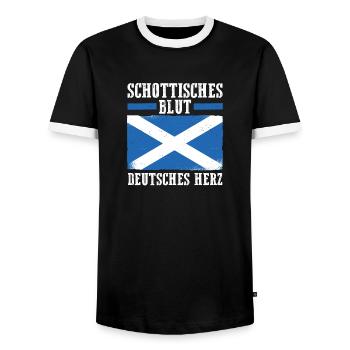 Scots Scottish German Scotland - Men's Ringer Shirt - black/white - Front - AI Model Female 172 light (172cm) & AI Model Male 178 light (178cm)