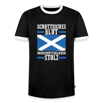 Scots Scottish Scotland - Men's Ringer Shirt - black/white - Front - AI Model Female 172 light (172cm) & AI Model Male 178 light (178cm)