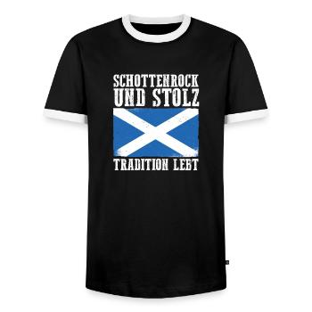 Scots Scottish Scotland - Men's Ringer Shirt - black/white - Front - AI Model Female 172 light (172cm) & AI Model Male 178 light (178cm)