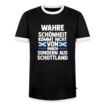 Scots Scottish Scotland - Men's Ringer Shirt - black/white - Front - AI Model Female 172 light (172cm) & AI Model Male 178 light (178cm)