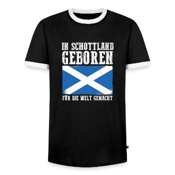 Scots Scottish Scotland - Men's Ringer Shirt - black/white - Front - AI Model Female 172 light (172cm) & AI Model Male 178 light (178cm)