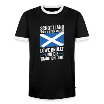 Scots Scottish Scotland - Men's Ringer Shirt - black/white - Front - AI Model Female 172 light (172cm) & AI Model Male 178 light (178cm)