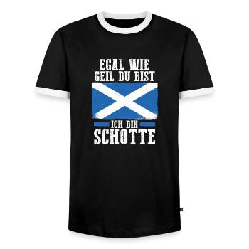 Scots Scottish Scotland - Men's Ringer Shirt - black/white - Front - AI Model Female 172 light (172cm) & AI Model Male 178 light (178cm)