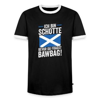 Scots Scottish Scotland - Men's Ringer Shirt - black/white - Front - AI Model Female 172 light (172cm) & AI Model Male 178 light (178cm)