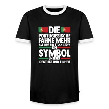 Portugiesen Portugal - Männer Kontrast-T-Shirt - Schwarz/Weiß - Vorne - AI Model Female 172 light (172cm) & AI Model Male 178 light (178cm)