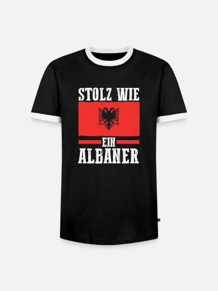 Albansk Albansk Albania - Kontrast-T-skjorte for menn - svart/hvit