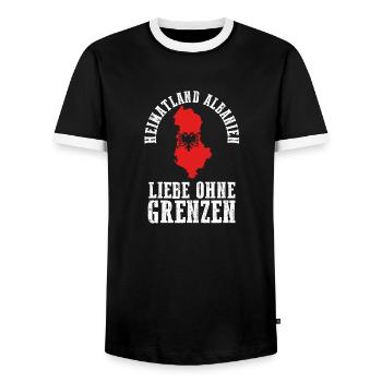 Albanais Albanais Albanie - T-shirt contrasté Homme - noir/blanc - Devant - AI Model Female 172 light (172cm) & AI Model Male 178 light (178cm)