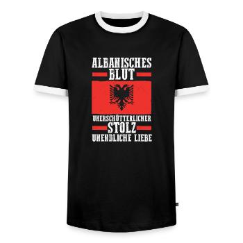 Albanians Albanian Albania - Men's Ringer Shirt - black/white - Front - AI Model Female 172 light (172cm) & AI Model Male 178 light (178cm)