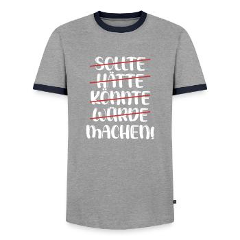 Les dirigeants auraient dû, pu, pu faire des faiseurs - T-shirt contrasté Homme - gris/marine  - Devant - AI Model Female 172 light (172cm) & AI Model Male 178 light (178cm)