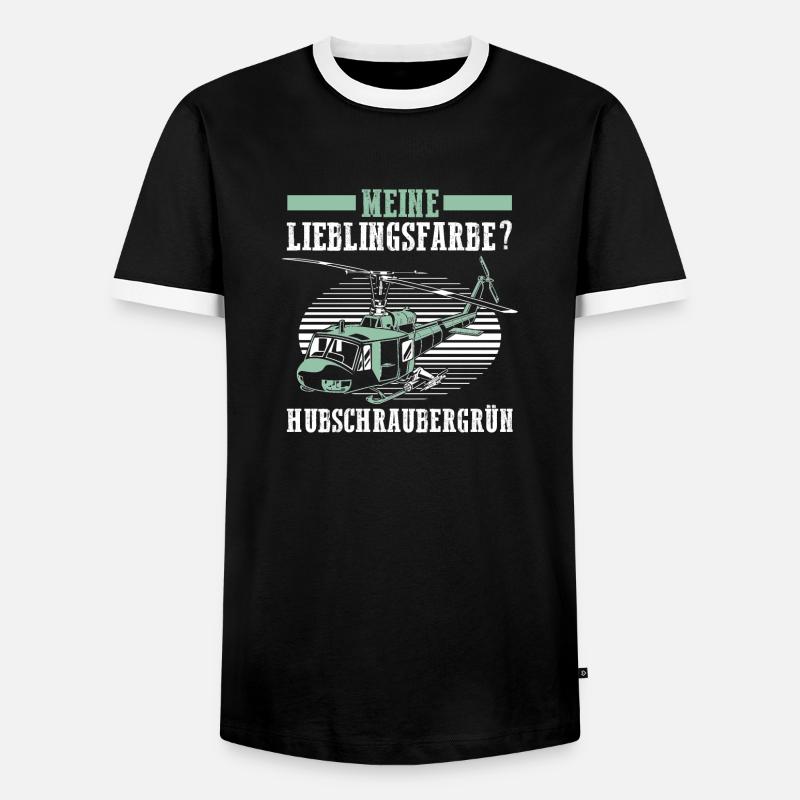 Pilot Helicopter Helicopter - Men's Ringer Shirt - black/white