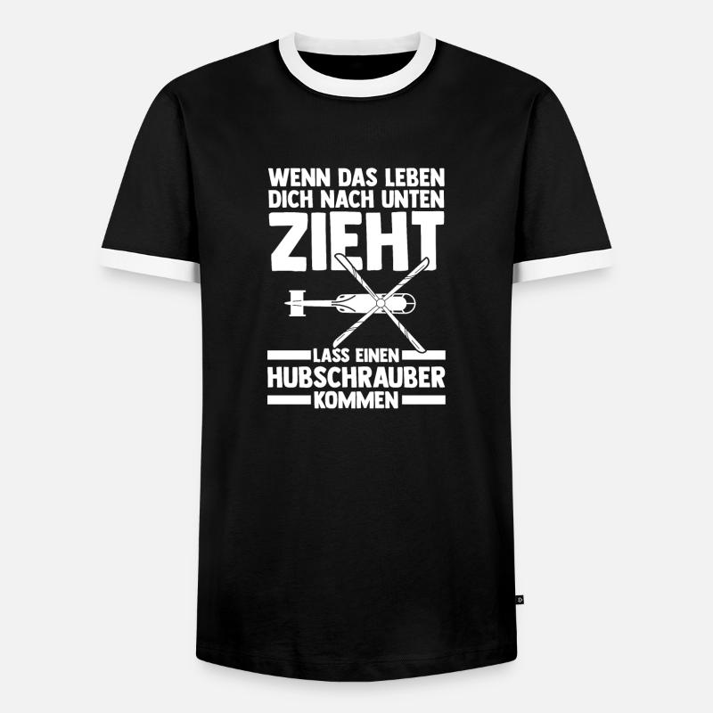 Pilot Helicopter Helicopter - Men's Ringer Shirt - black/white