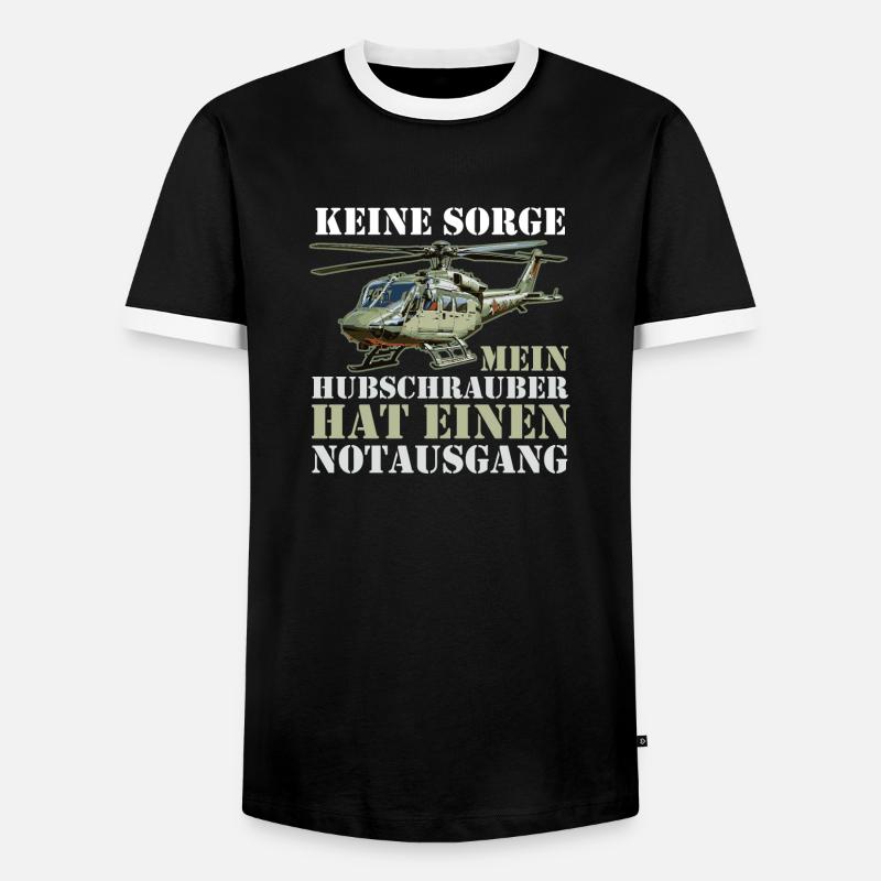 Pilot Helikopter Hubschrauber - Männer Kontrast-T-Shirt - Schwarz/Weiß