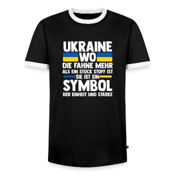Ukrainer Ukraine - Männer Kontrast-T-Shirt - Schwarz/Weiß - Vorne - AI Model Female 172 light (172cm) & AI Model Male 178 light (178cm)