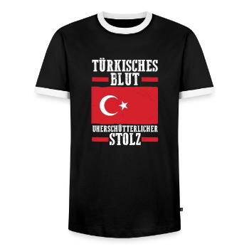 Türken Türkisch Türkei - Männer Kontrast-T-Shirt - Schwarz/Weiß - Vorne - AI Model Female 172 light (172cm) & AI Model Male 178 light (178cm)