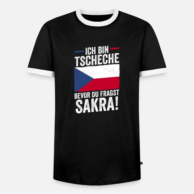 Tchèques République tchèque - T-shirt contrasté Homme - noir/blanc