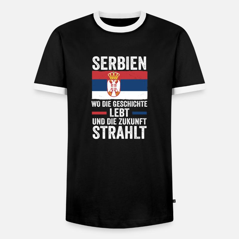 Serben Serbisch Serbien - Männer Kontrast-T-Shirt - Schwarz/Weiß