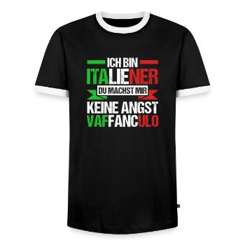Italien Italiener Vaffanculo - Männer Kontrast-T-Shirt - Schwarz/Weiß - Vorne - AI Model Female 172 light (172cm) & AI Model Male 178 light (178cm)