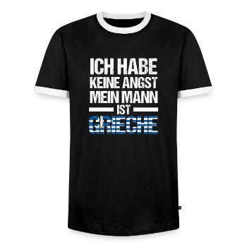Grecs Grèce - T-shirt contrasté Homme - noir/blanc - Devant - AI Model Female 172 light (172cm) & AI Model Male 178 light (178cm)