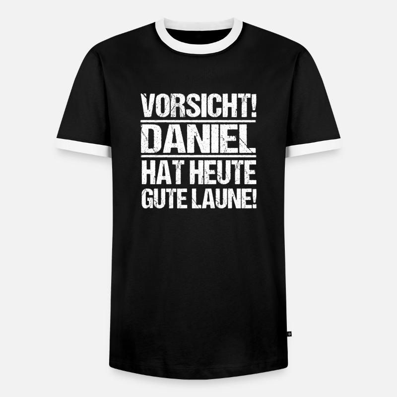 First name Daniel - Men's Ringer Shirt - black/white