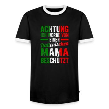 Italia Italian Mom Mom Italian Italy - Men's Ringer Shirt - black/white - Front - AI Model Female 172 light (172cm) & AI Model Male 178 light (178cm)